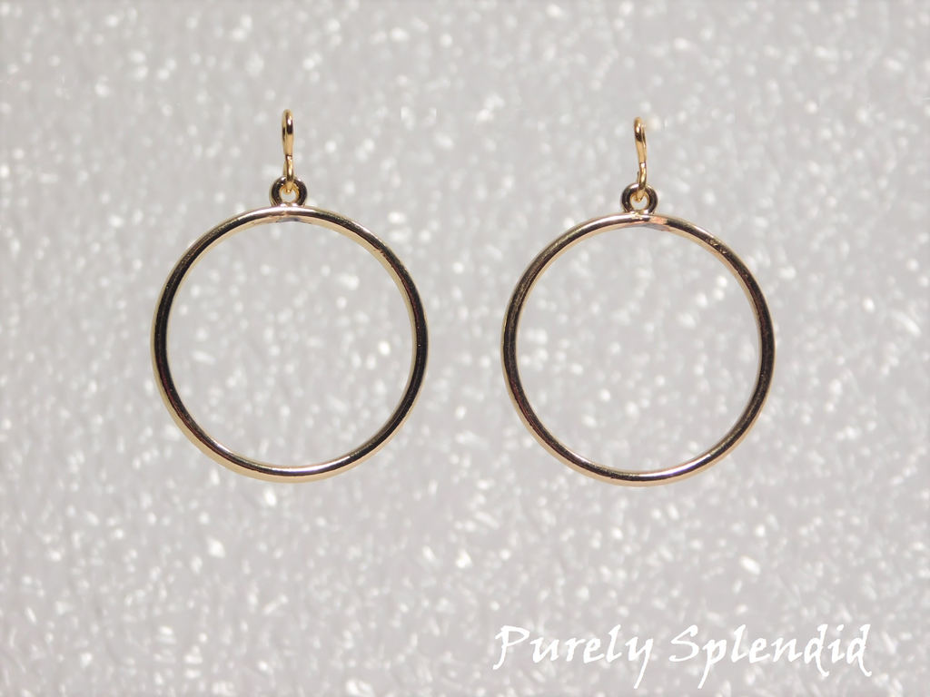 Large Golden Hoop Earring Dangles for dolls who wear 2mm studs