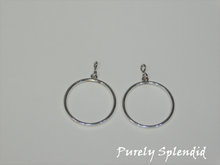 Load image into Gallery viewer, large round silver hoop earrings
