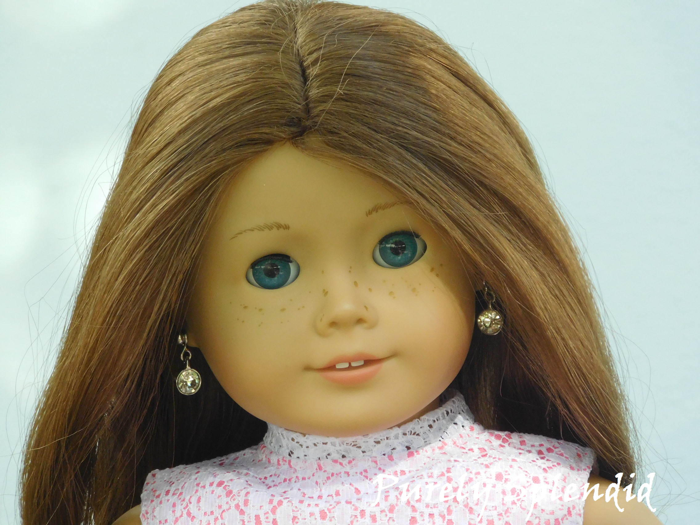 Large Sparkling Silver Earring for dolls