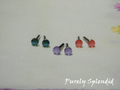 Lilac, Light Coral and Royal Green Sparkling Crystal 2mm Stud Earrings for dolls