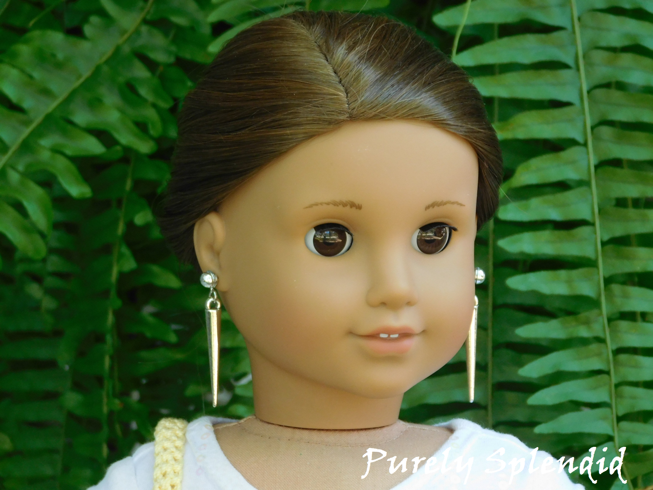 Long Silver Spike Earrings for dolls