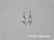 Load image into Gallery viewer, 5 vintage milk glass drops form these cluster earrings
