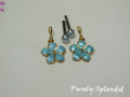 Light Aqua Pastel Flower Earrings with a pair of 2mm stud earrings