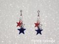 Patriotic cascading star earring dangles for 18 inch girl dolls - American made doll earrings | Purely Splendid
