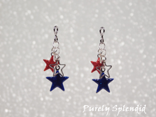 Load image into Gallery viewer, Patriotic Cascading Stars Earring Dangles

