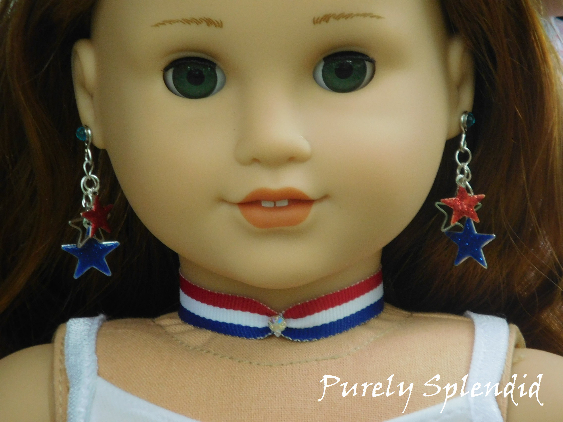 Patriotic Cascading Stars Earring Dangles