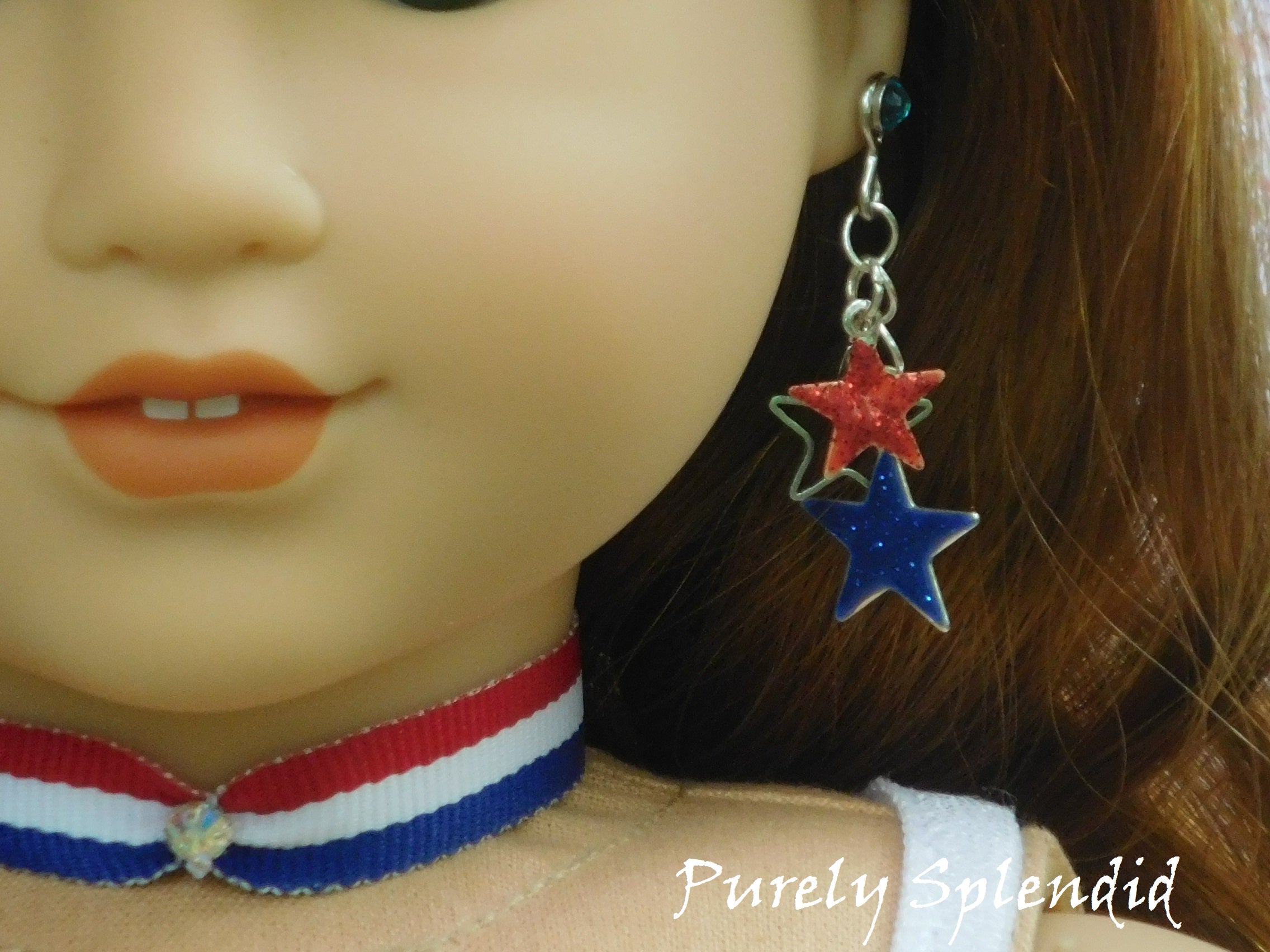 Patriotic Cascading Stars Earring Dangles