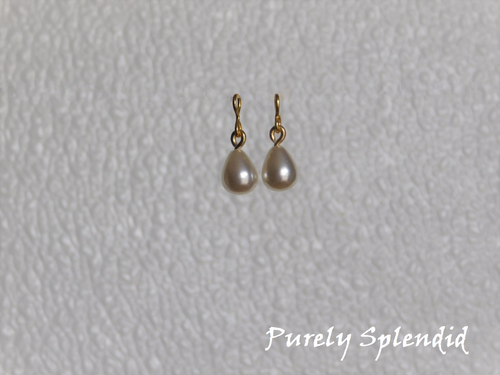 Large white pearl drop earrings