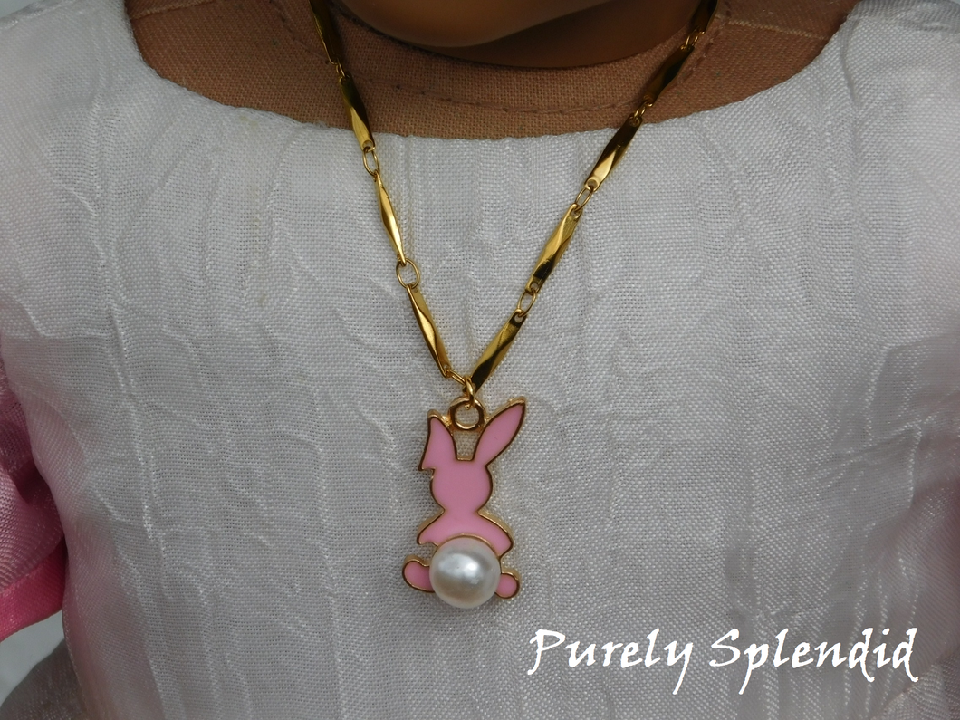Pink Easter Bunny Necklace