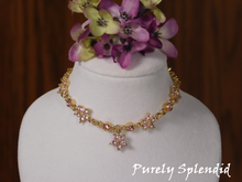 Load image into Gallery viewer, Beautiful Create Your Own Sparking Pink Flower and pink crystal necklace
