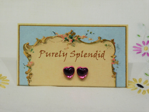 Puffy Pink Heart Studs for dolls