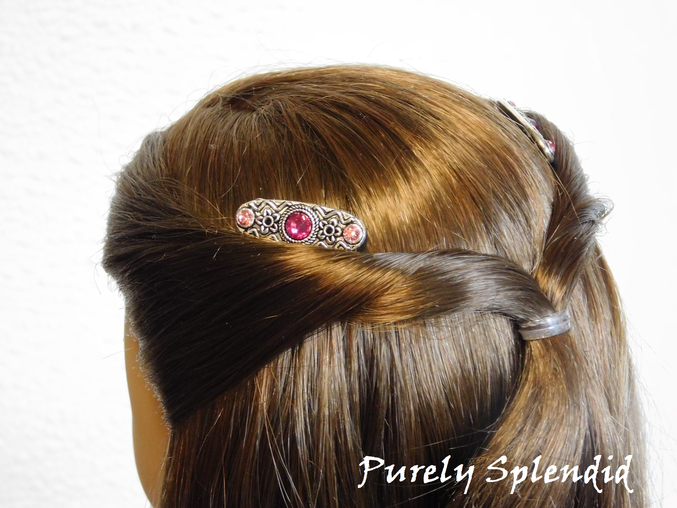 Sparkling Pink Hair Combs