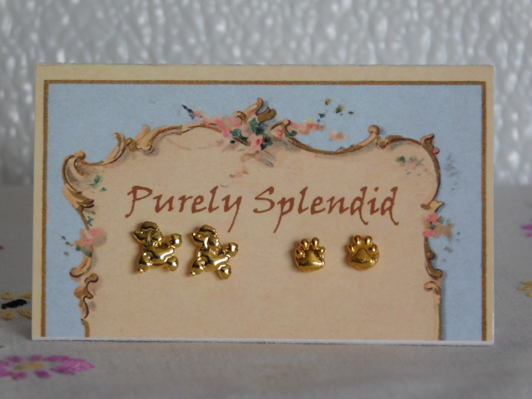 Poodles and Paws 2mm Stud Earrings