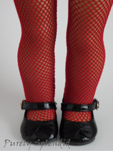Load image into Gallery viewer, Red Fishnet Tights for 18 inch dolls
