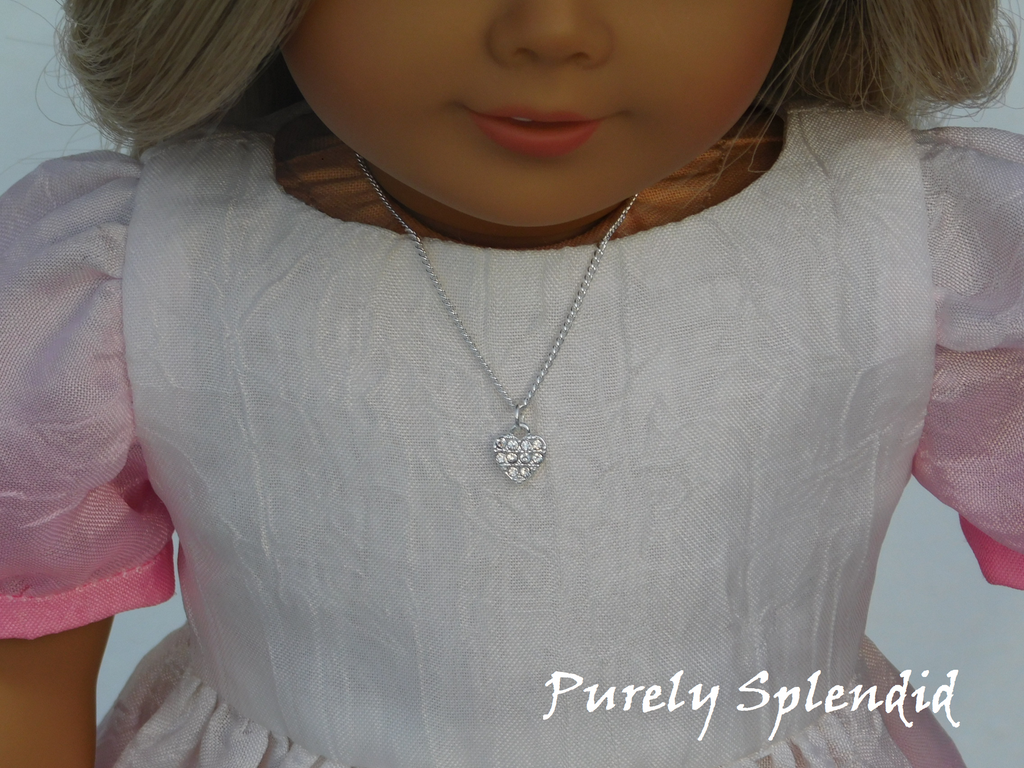 Silver Sparkling Heart Necklace
