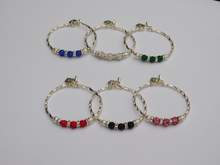 Load image into Gallery viewer, Silver base Sparkling Evening Stacking Bracelets shown in six color options
