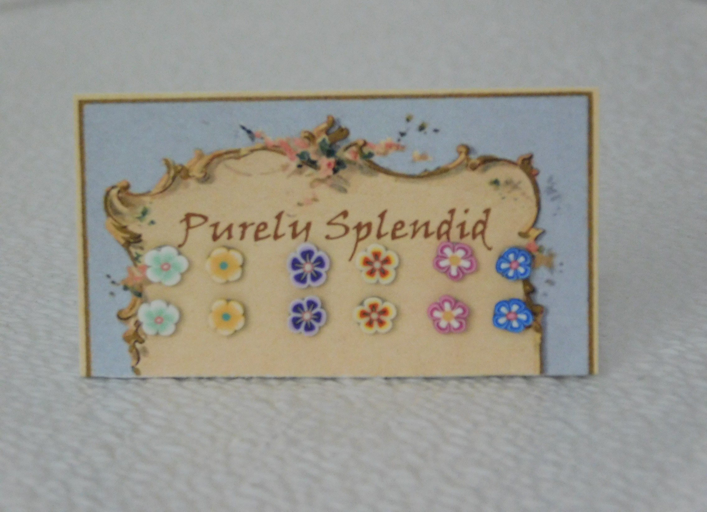 Six pairs of colorful Flower Studs for dolls