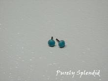 Load image into Gallery viewer, Large Sky Blue Studs for dolls who wear 2mm sized studs
