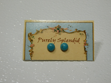 Load image into Gallery viewer, Large Sky Blue Studs for doll shown on a presentation card
