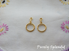 Load image into Gallery viewer, Small Gold Hoop Earrings for dolls who wear 2mm studs

