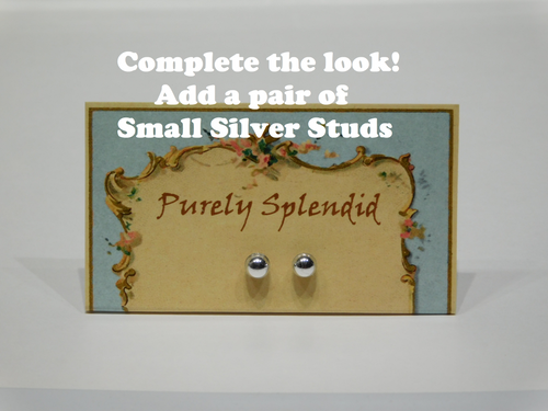 Small silver 2mm studs to pair with concho earrings for 18 inch girl doll - American made | Purely Splendid
