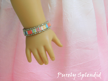 Load image into Gallery viewer, 18 inch doll shown wearing the Southwestern Sunset Bracelet
