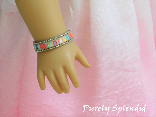 18 inch doll shown wearing the Southwestern Sunset Bracelet