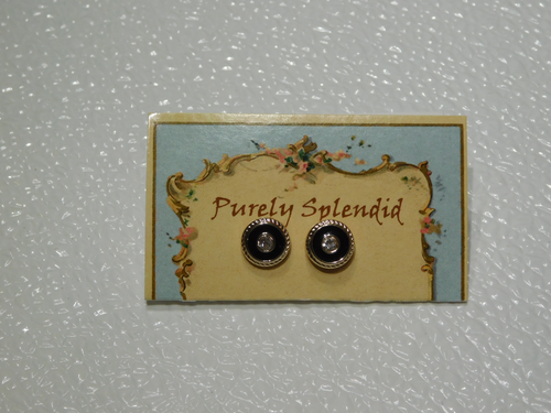 Black glamour 2mm stud earrings for 18 inch girl doll, American made | Purely Splendid
