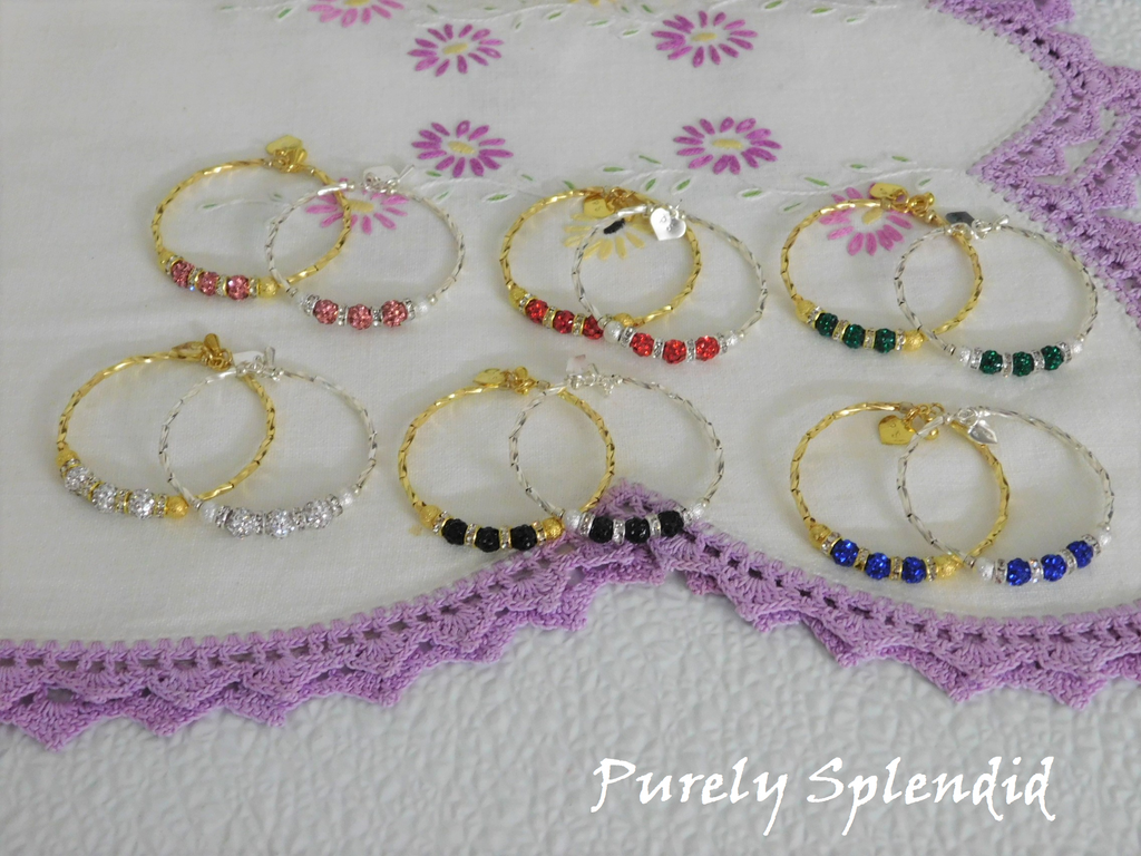 All color variations of the Sparkling Evening Stacking Bracelets shown