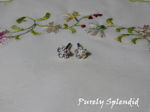 Sparkling Flower Stud Earrings for dolls