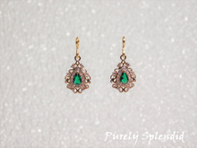 Load image into Gallery viewer, Sparkling Green Glamour Earrings 
