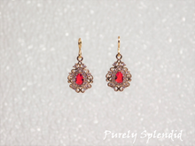 Load image into Gallery viewer, Red Sparkling Glamour Earrings
