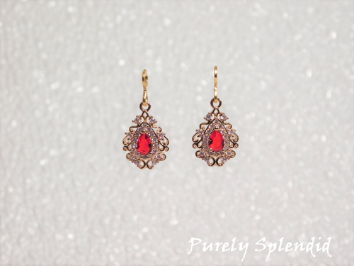 Red Sparkling Glamour Earrings