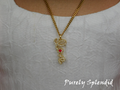 18 inch girl doll LOVE necklace | American made gold script with red sparkling center | Purely Splendid

