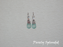 Load image into Gallery viewer, Sparkling Pastel Drop Earrings in Aqua
