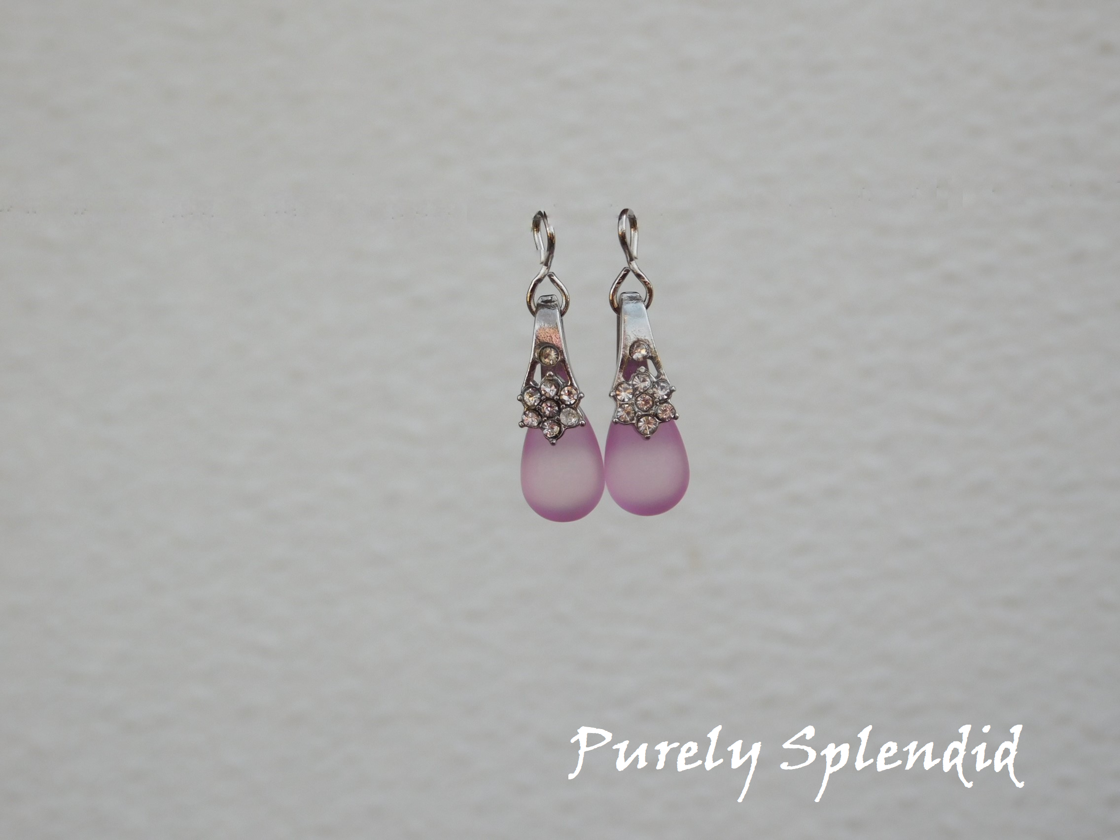 Sparking Pastel Drop Earrings in Rose