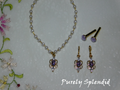 Sparkling Pearl Evening Necklace and Earrings