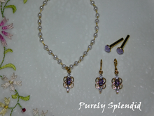 Load image into Gallery viewer, Sparkling Pearl Evening Necklace and Earrings
