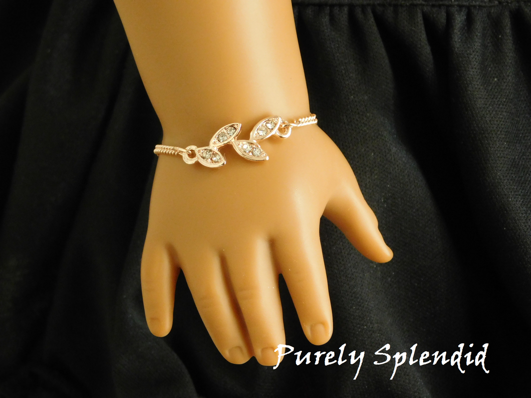 Dainty Sparkling Rose Gold Bracelet for 18 inch dolls