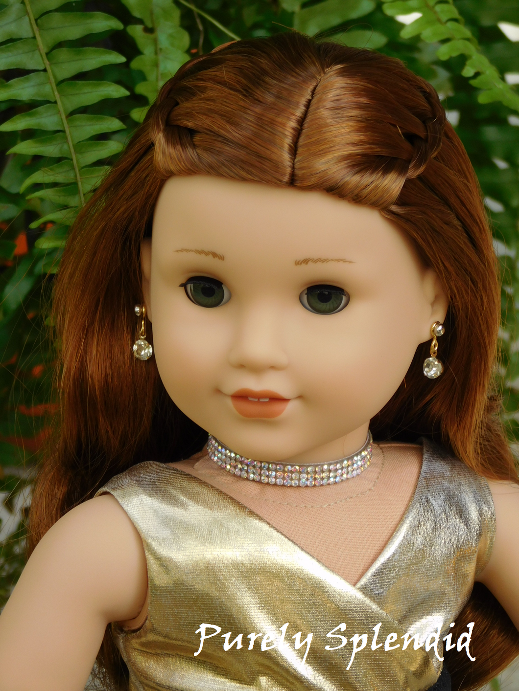 18 inch doll shown wearing a Sparkling Rhinestone Choker Necklace