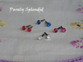 Sparkling Classic Colors Stud Earrings, Capri Blue, Crystal, Fuchsia and Light Siam for dolls