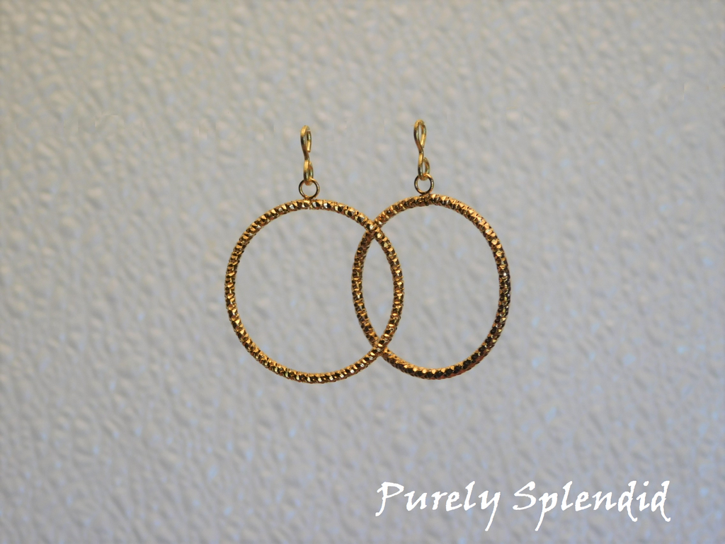 Textured Gold Hoop Earrings