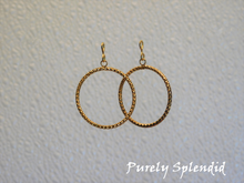 Load image into Gallery viewer, Textured Gold Hoop Earrings
