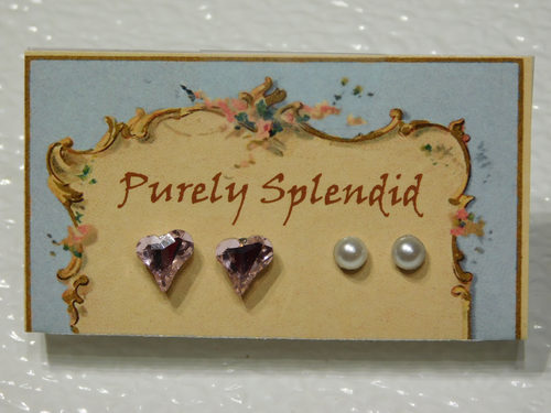 Valentine Studs for dolls who wear 2mm studs