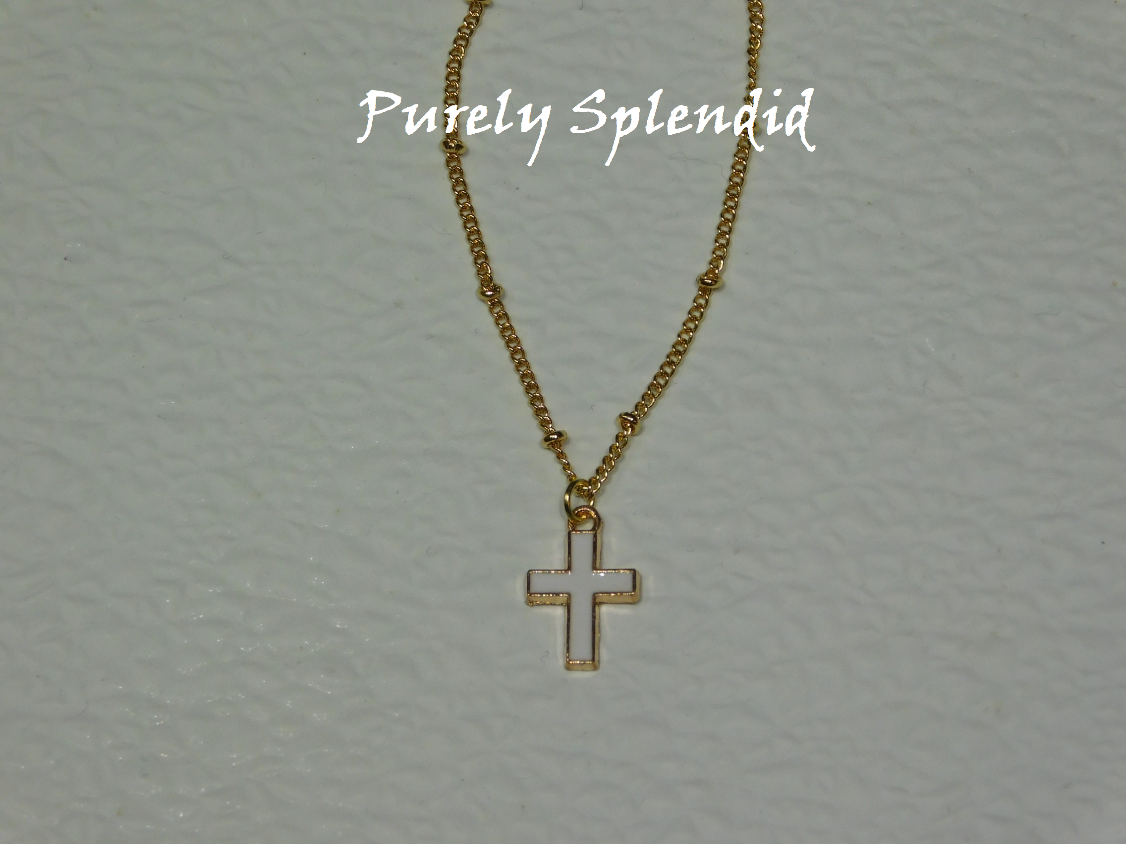 White Cross Necklace