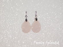 Load image into Gallery viewer, White Marbled teardrop shaped Earring Dangles shown on a white background
