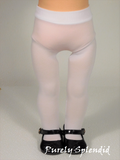 White Doll Tights shown on an 18 inch doll